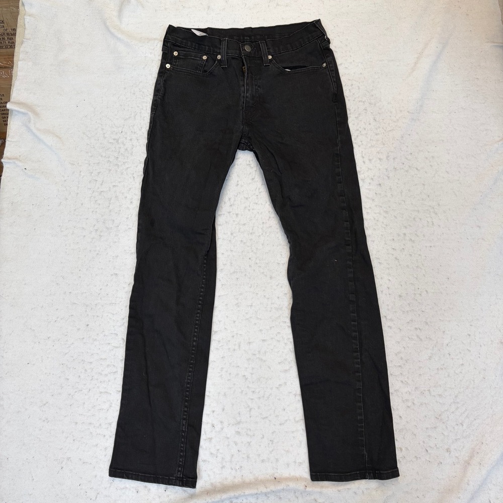 Levi 514 Straight Leg Jeans Mens 31x32 Black Denim Stretch